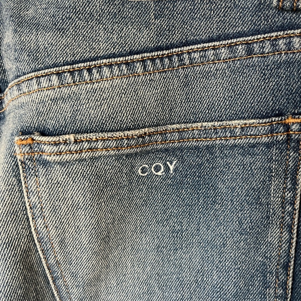 CQY x ANTHROPOLOGIE | Bliss High-Rise Bootcut Flare Raw Hem Jeans | Size 25 - Picture 7 of 10